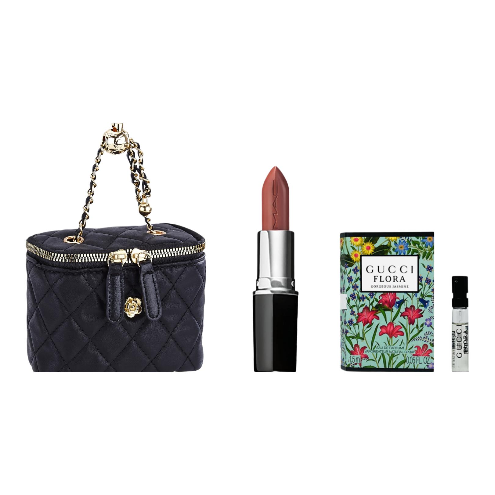 

Помада M·A·C Classic Bullet, легко растушевывается, естественный тон кожи без макияжа MAC, Mac549 formal wear + Qimeng jasmine fragrance experience pack + mini shoulder bag