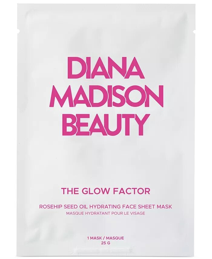 

Увлажняющая тканевая маска для лица с маслом семян шиповника Glow Factor Diana Madison Beauty