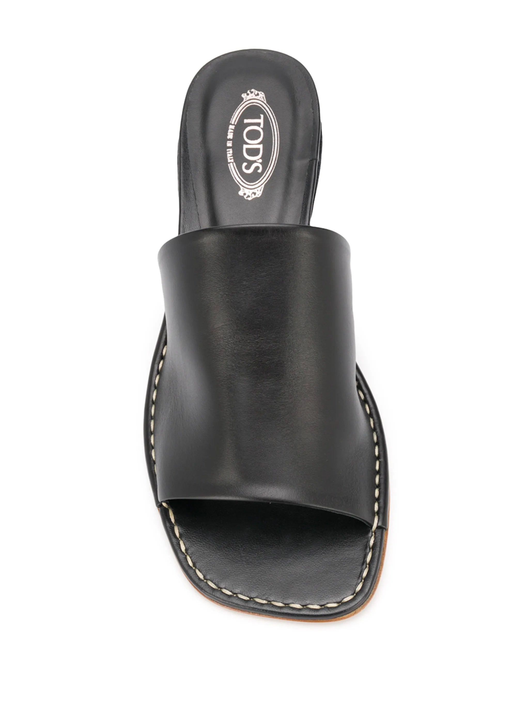 Мюли с контрастной строчкой Tod'S, черный — фото 4