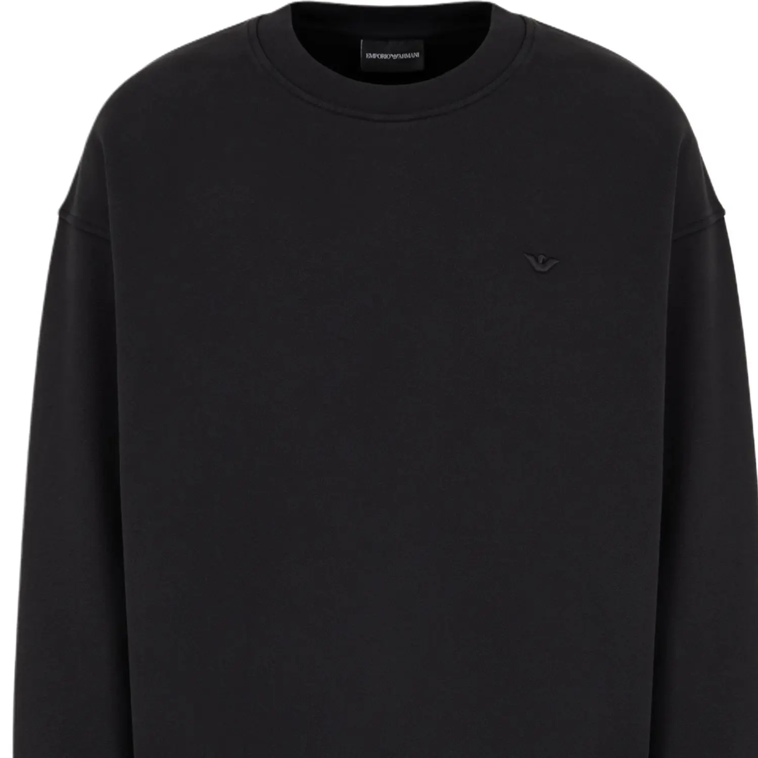 Loose fit Jersey Sweatshirt With Super embossed Logo Embroidery EMPORIO ARMANI, черный — фото 4