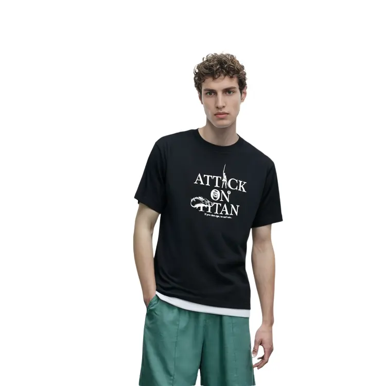 UNIQLO Мужская футболка, цвет Black — фото 3
