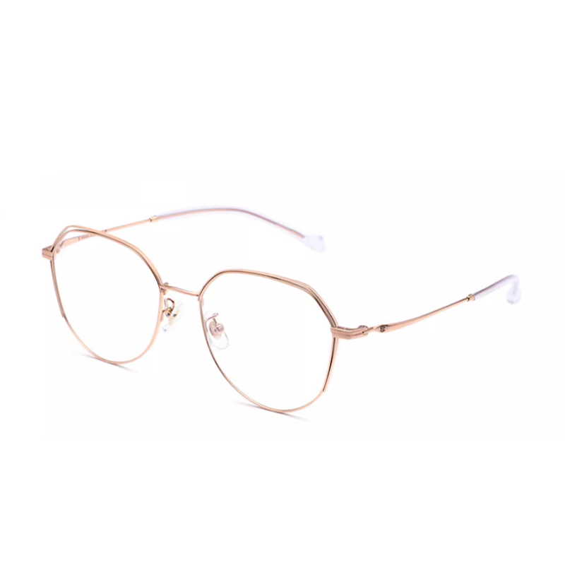 

Sagawa Очки в титановой оправе нестандартной формы унисекс, Rose gold (including non-degree blue light blocking lenses)