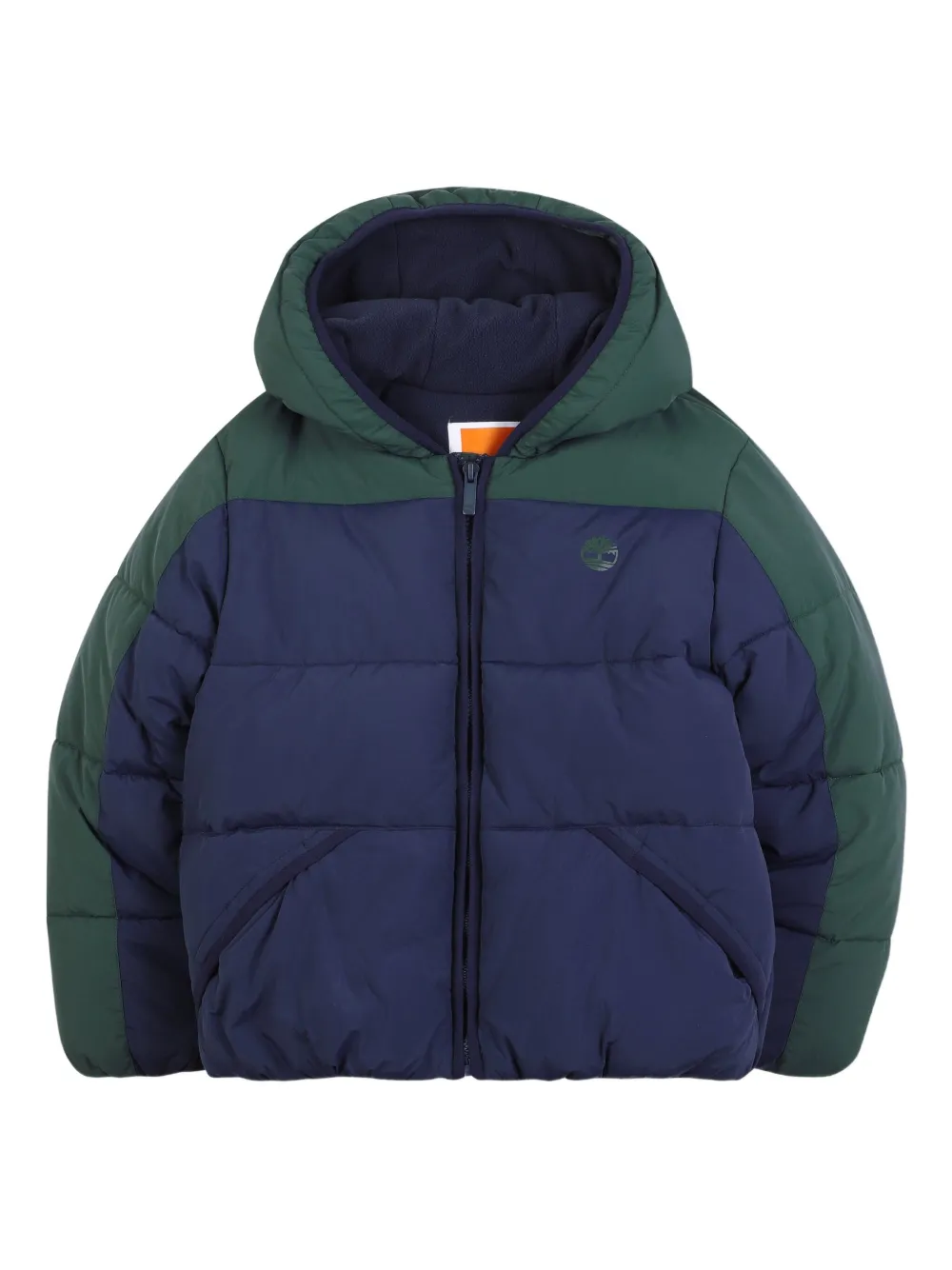 

Утепленная куртка с капюшоном и цветными блоками Timberland Kids, синий