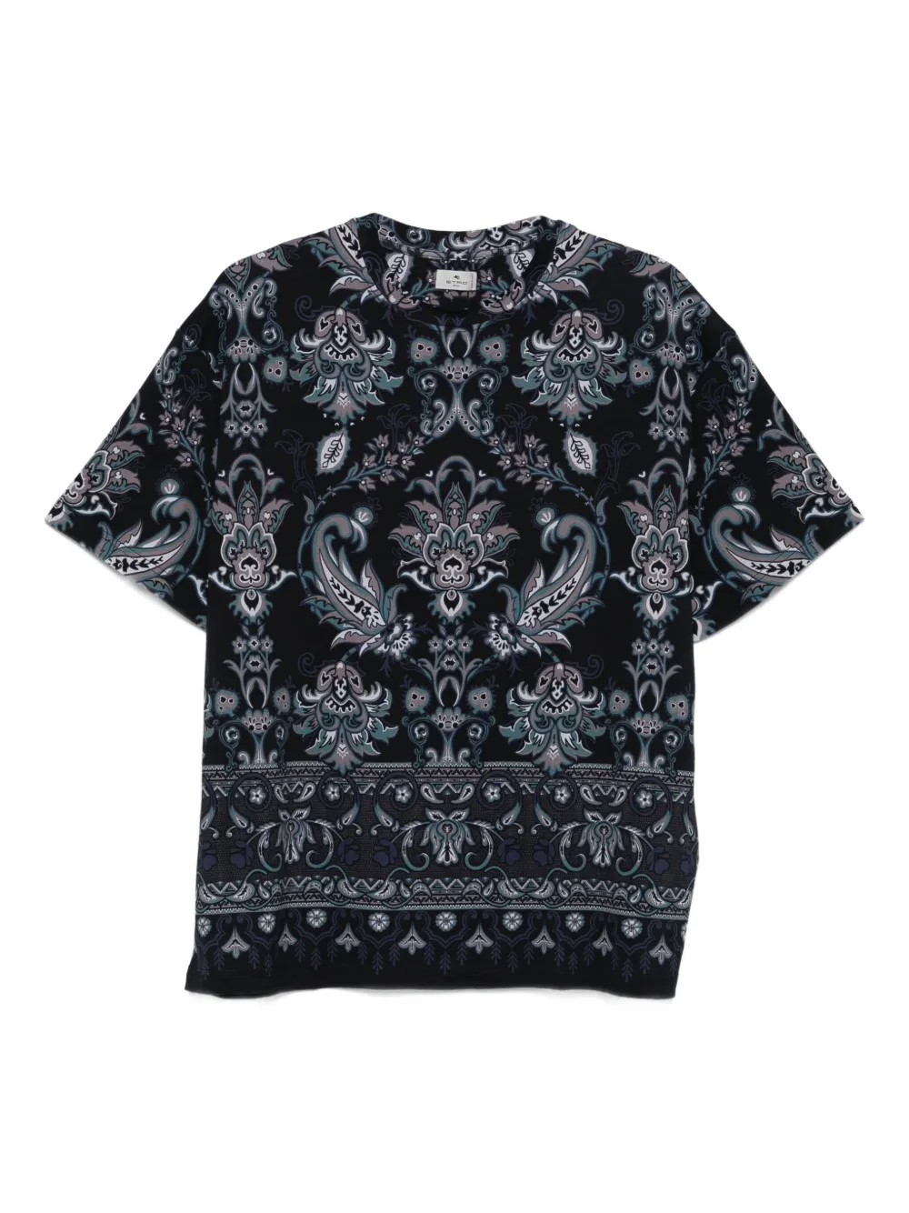 

Футболка из хлопка с принтом "пейсли" Etro, синий