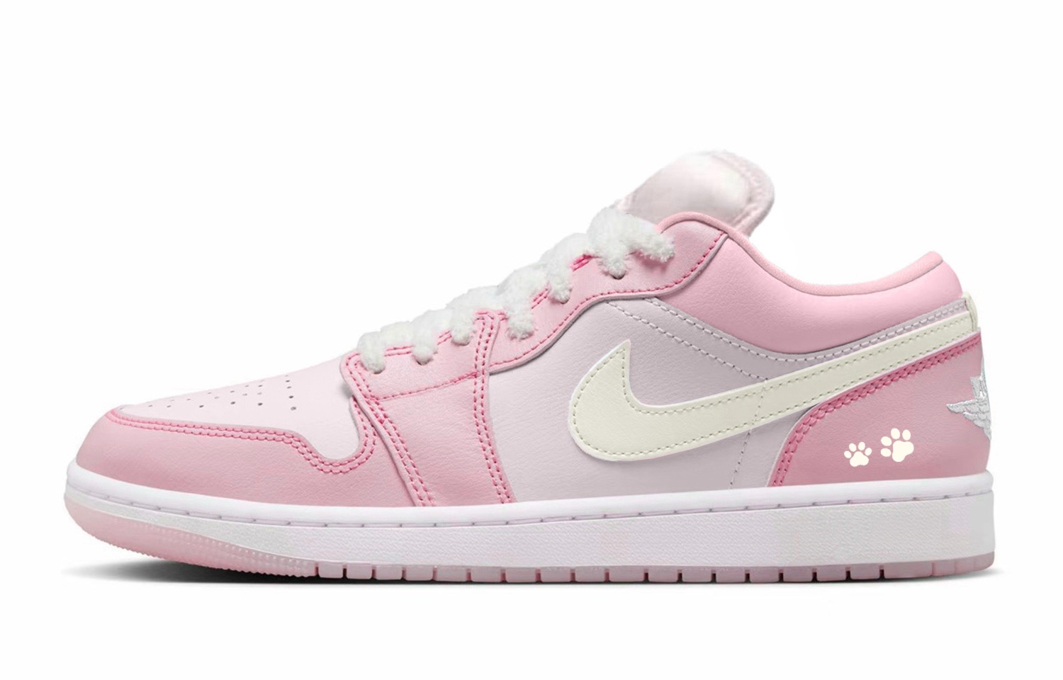 

Jordan Air 1 Meow Sauce Synthetic Leather Low top Детские баскетбольные кроссовки Pink для подростков