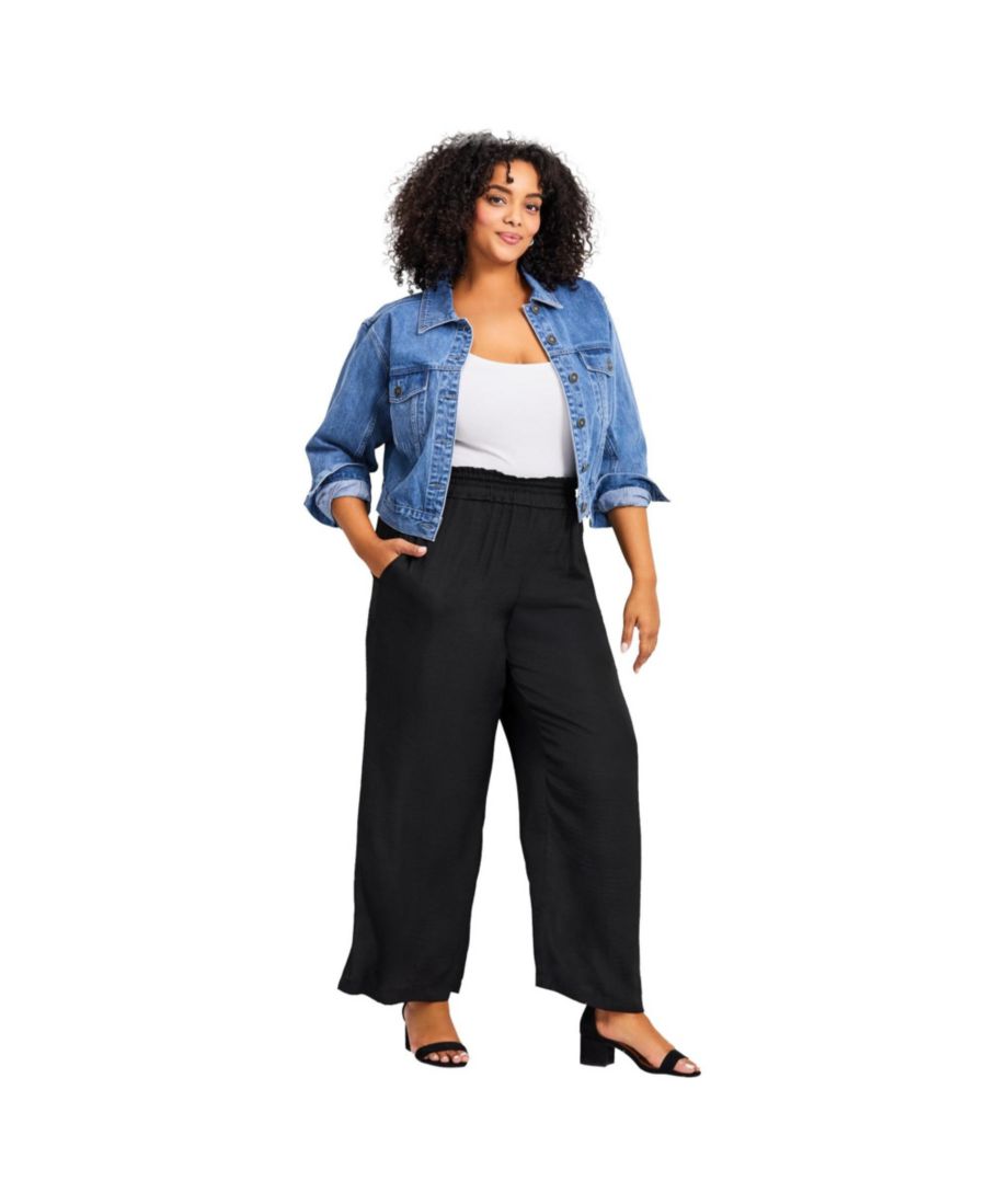 

Женские брюки Elly с широкими штанинами, надеваемые через голову AVENUE, Black