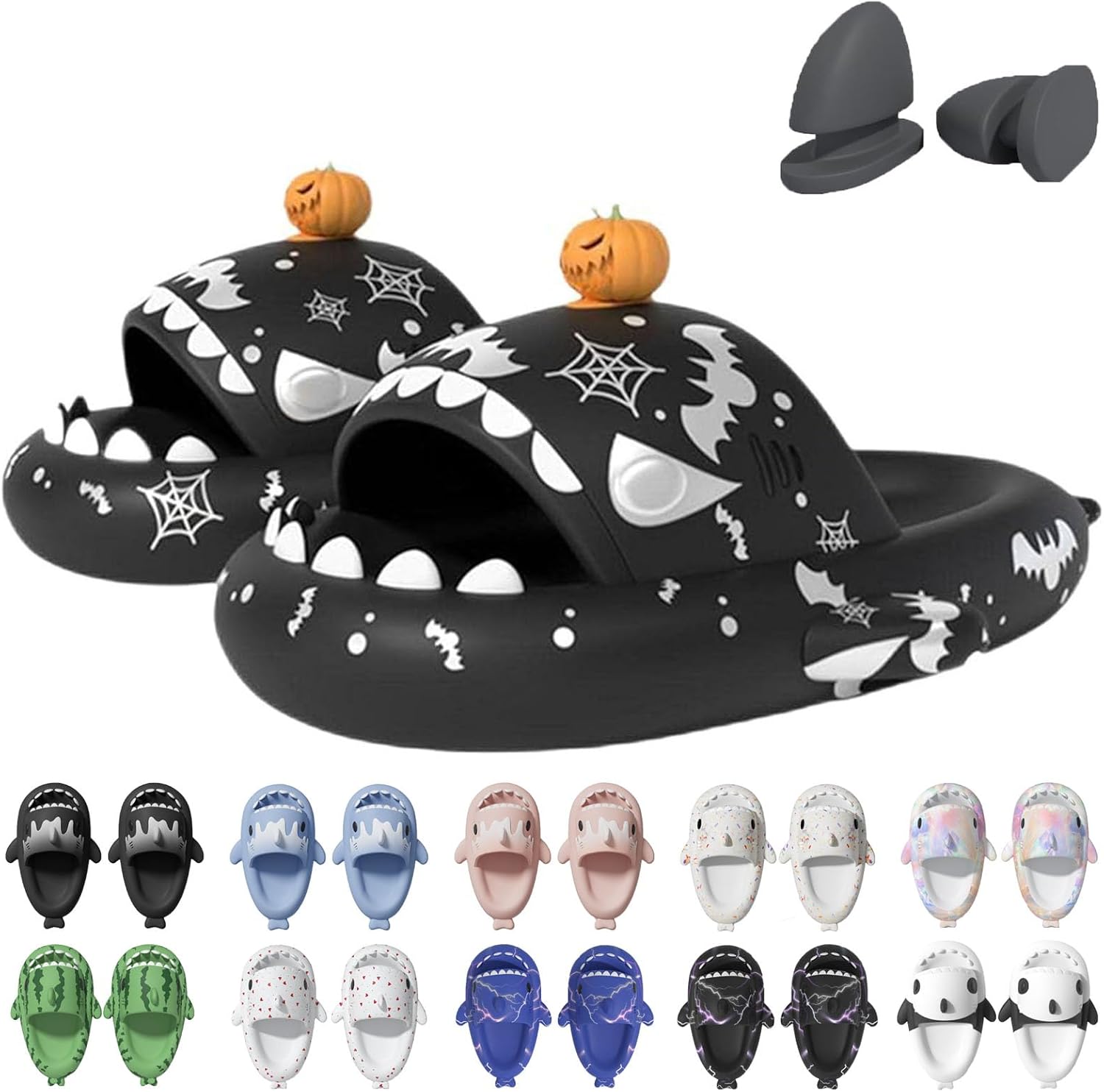 

Сланцы Jfxgjuv Ice Cream с акулой, сланцы с 3D забавными плавниками, унисекс сланцы с облаками и акулой, ЭВА сланцы с открытым носком для душа, бассейна, пляжа, черный