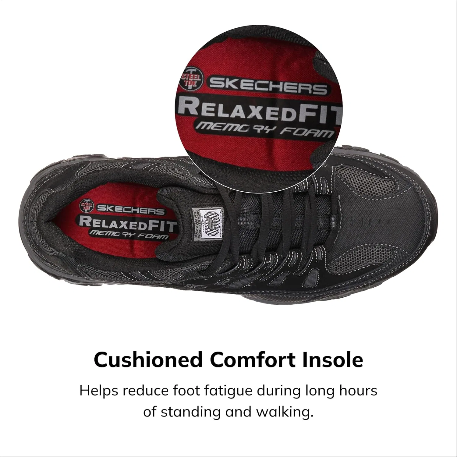 Мужские кроссовки Skechers Cankton Ebbitt со стальным носком, Black Anthracite — фото 4