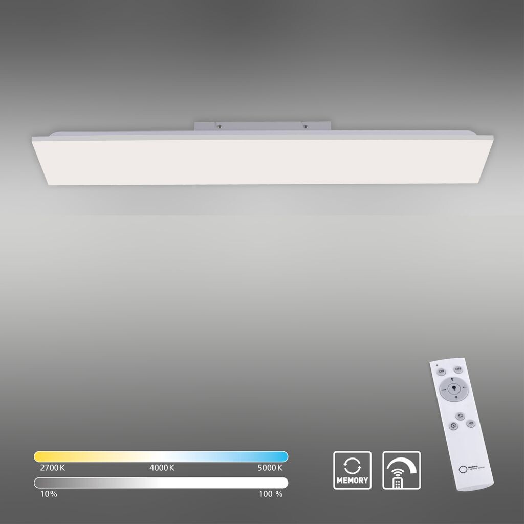 

[T] JUST LIGHT Светодиодный потолочный светильник CANVAS 100x25 CCT с изменением цветовой температуры, пультом дистанционного управления, регулируемой яркостью белого цвета в гостиной, например, в гостиной, спальне, столовой, кухне, ванной комна...