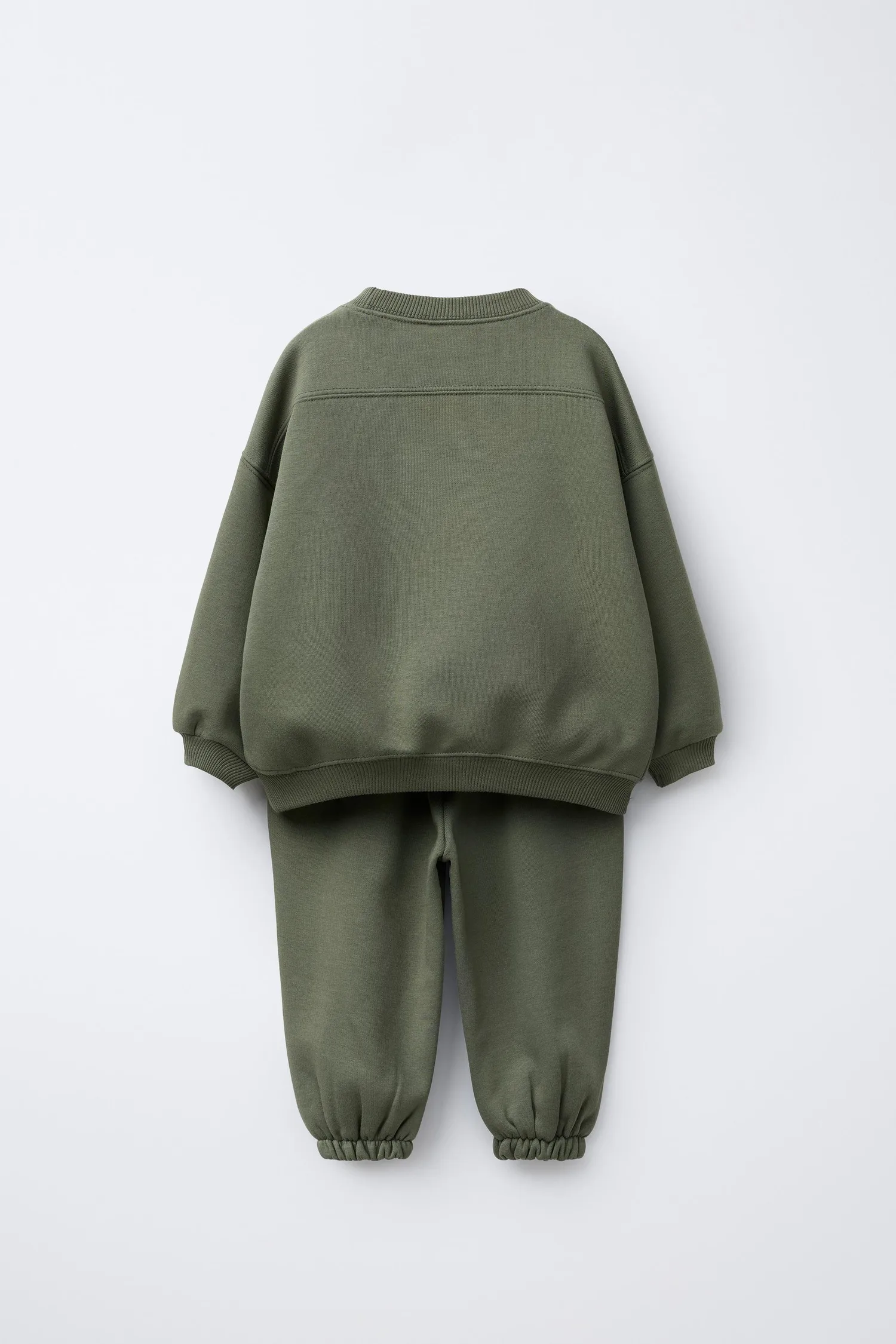 Комплект из спортивной толстовки и спортивных брюк от basic label Zara, зеленый — фото 2