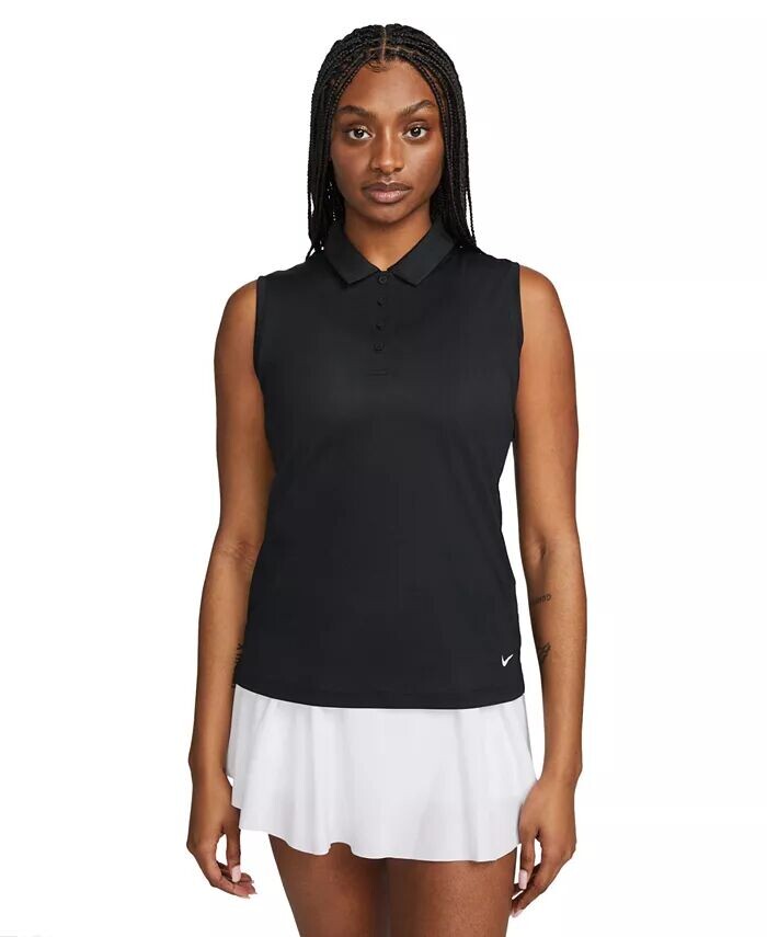 

Женская футболка-поло без рукавов для гольфа Dri-FIT Victory Nike, черный