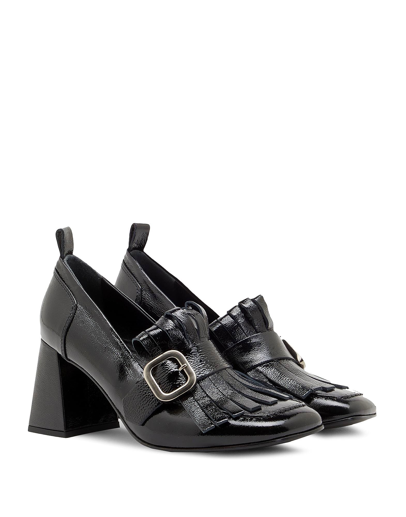 Лоферы Patent Leather Fringe-Detail Loafer 8 By Yoox, черный — фото 4