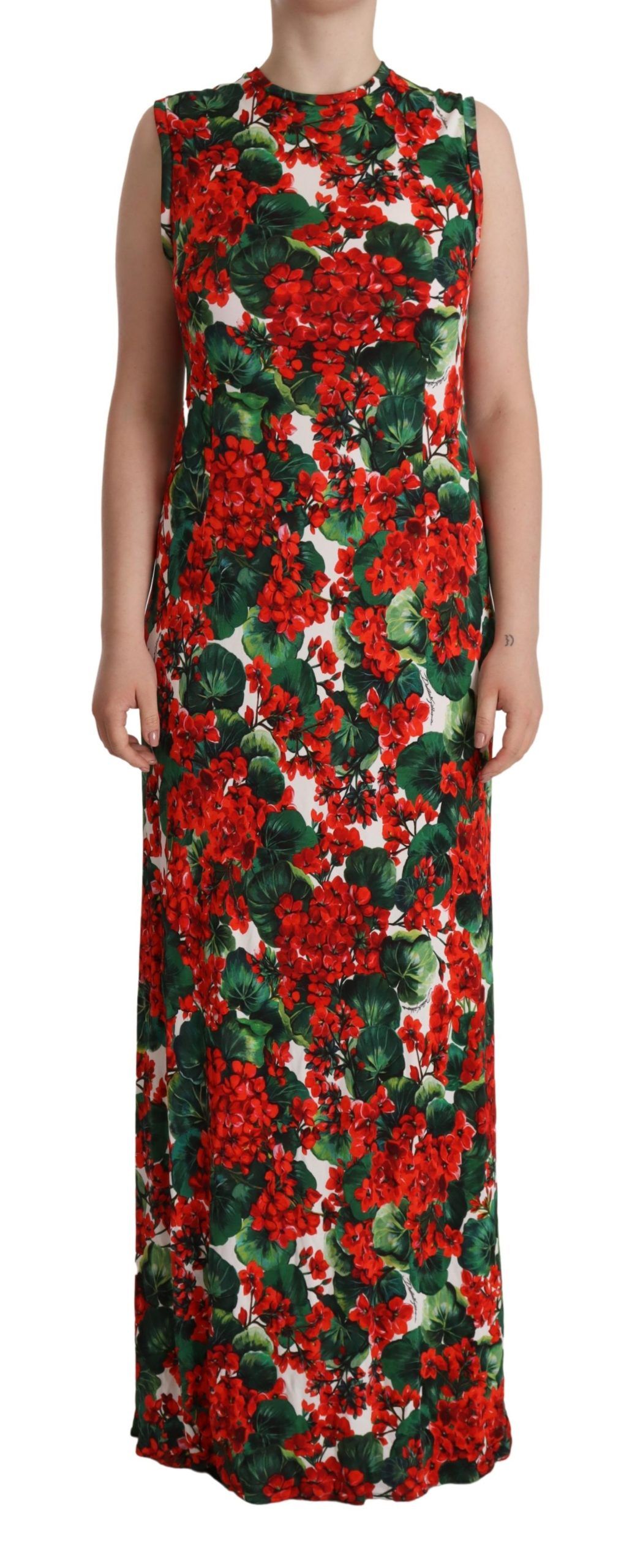 

Элегантное длинное платье-футляр с цветочным принтом Dolce & Gabbana, мультиколор