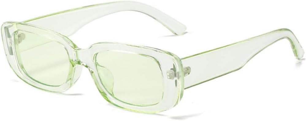 

Ретро-солнцезащитные очки небольшого размера для мужчин и женщин, модные винтажные солнцезащитные очки в прямоугольной оправе с защитой от УФ-излучения UV400 для активного отдыха на природе TYUVIVO, Green Green