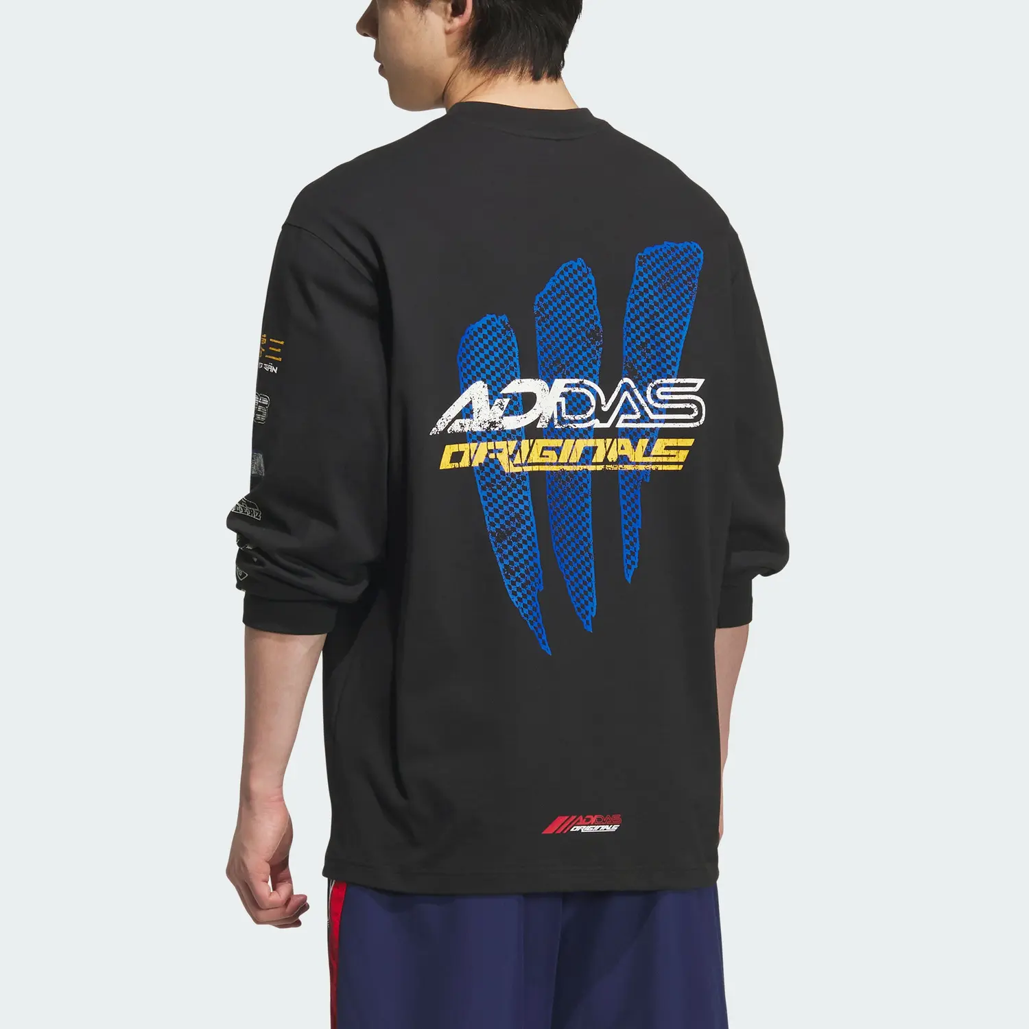 Лонгслив Adidas Originals Moto, черный — фото 3