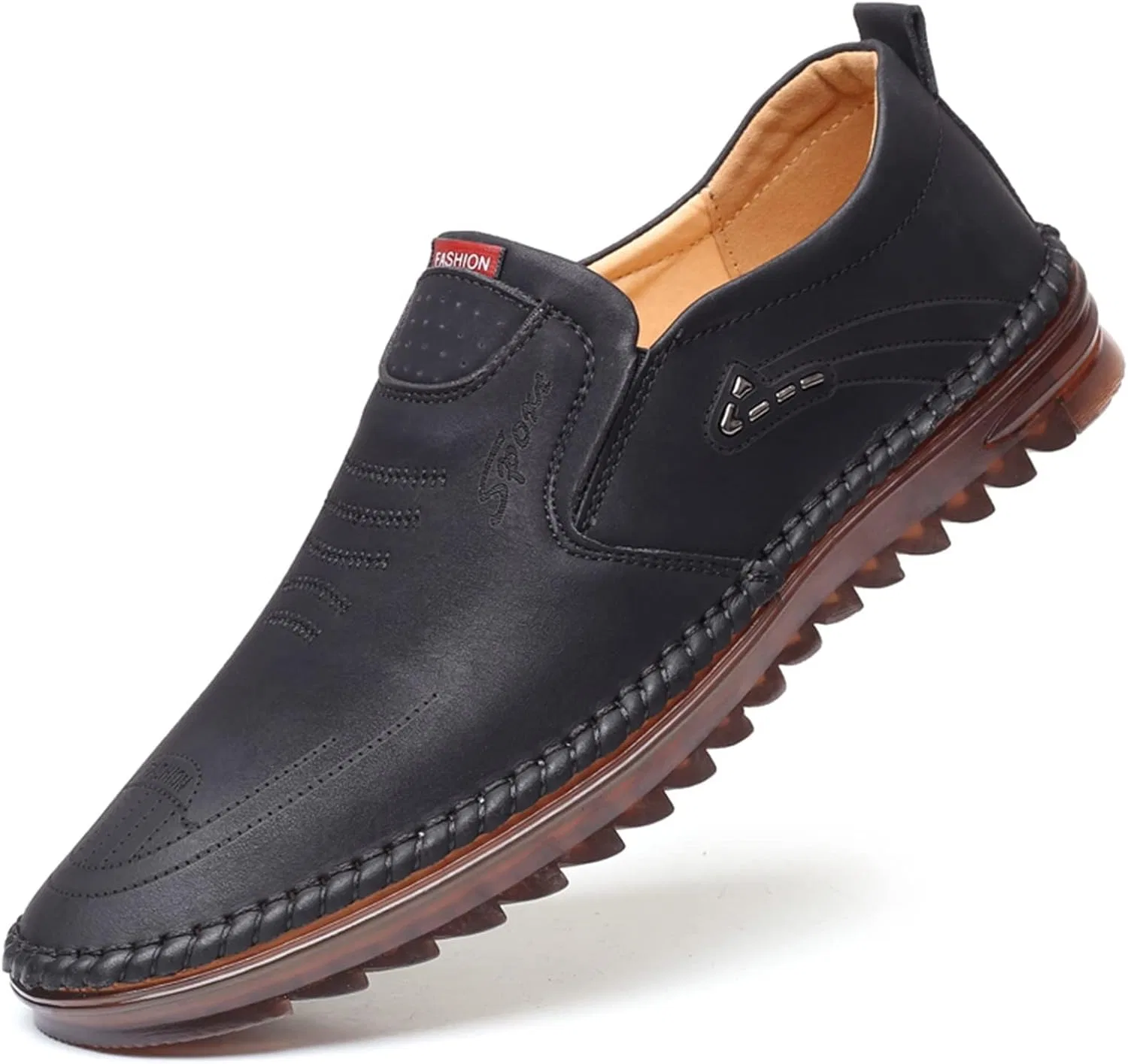 Туфли Men's Shoes Men's Leather Shoes Soft Tendon Sole Outsole Man Generic, Black