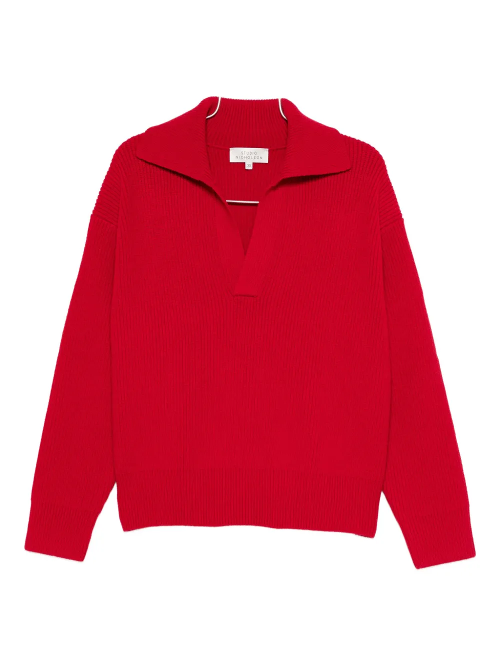 

Джемпер из шерсти с отложным воротником Studio Nicholson, красный