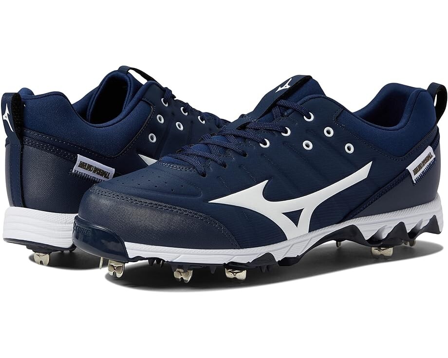 

Кроссовки Mizuno 9 Spike Ambition 2 Low Metal Baseball Cleat, темно-синий/белый, Синий;черный, Кроссовки Mizuno 9 Spike Ambition 2 Low Metal Baseball Cleat, темно-синий/белый