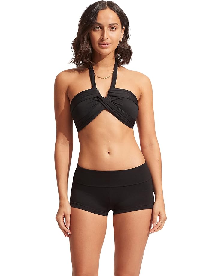 

Пляжный топ Seafolly Seafolly Collective Roll Top Boyleg, черный
