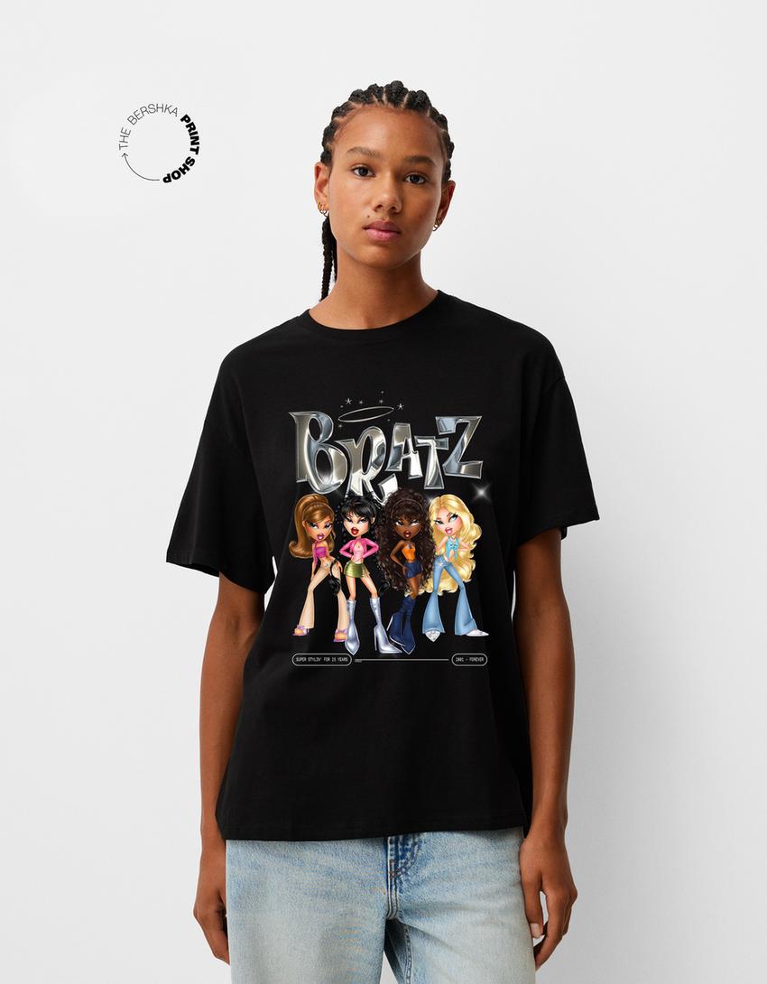 

Футболка Bratz большого размера с коротким рукавом Bershka, черный