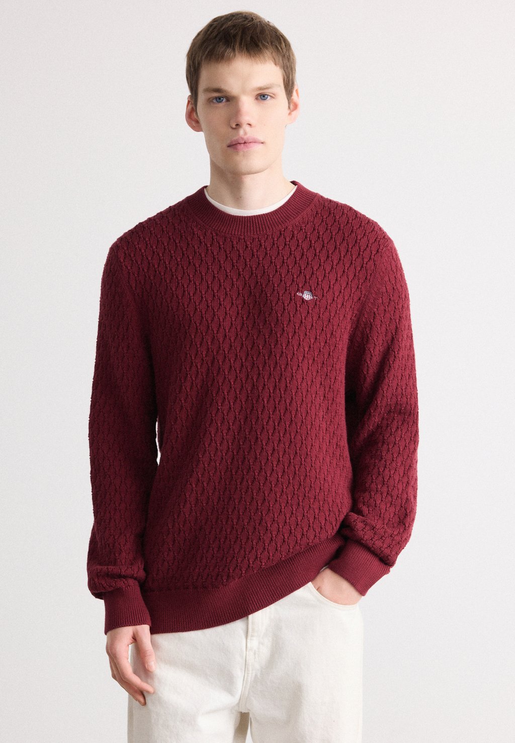 

Свитер TEXTURED C NECK GANT, бордовый