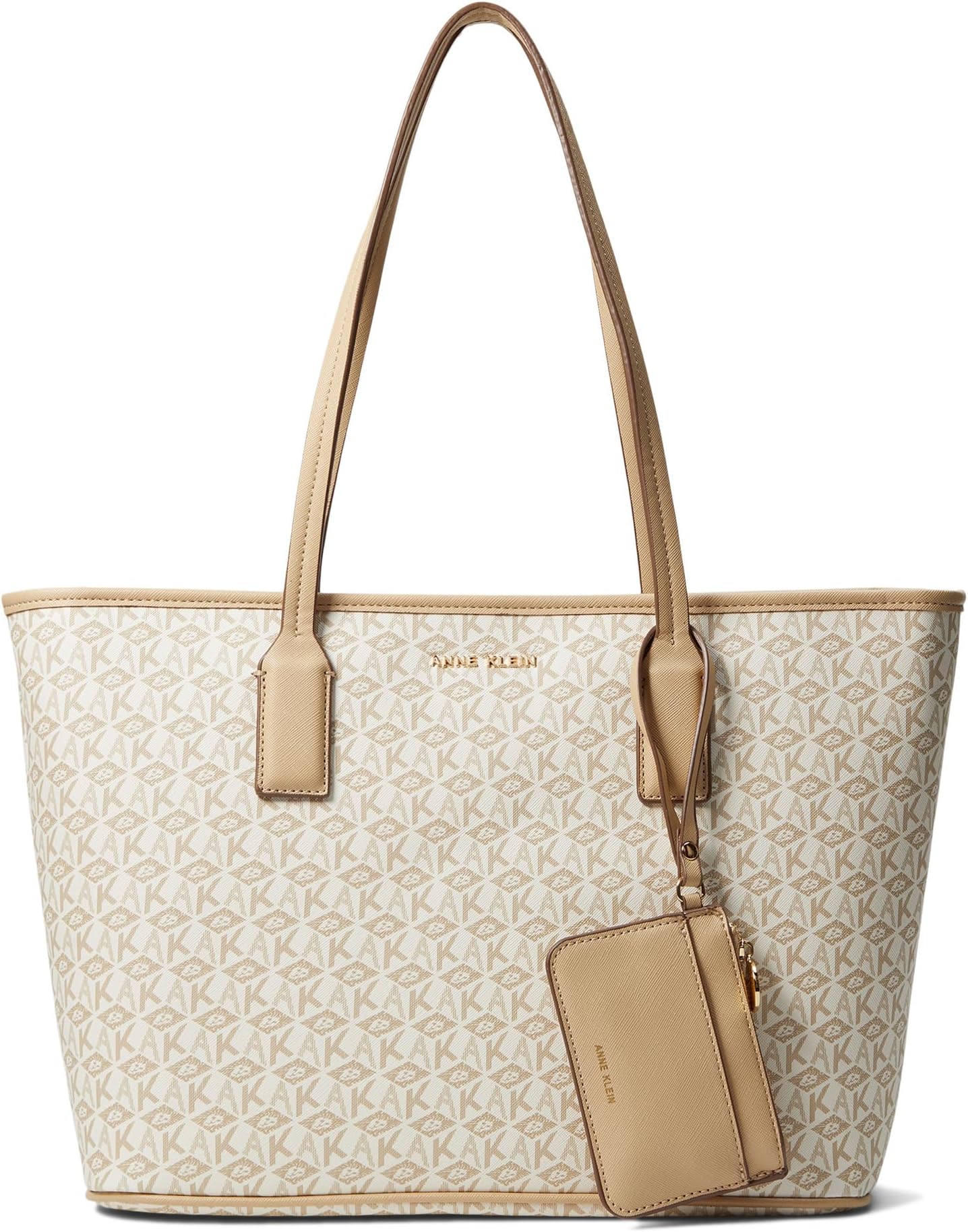 

Сумка Anne Klein AK Cube Logo Tote, цвет Oatmilk/White/Oatmilk