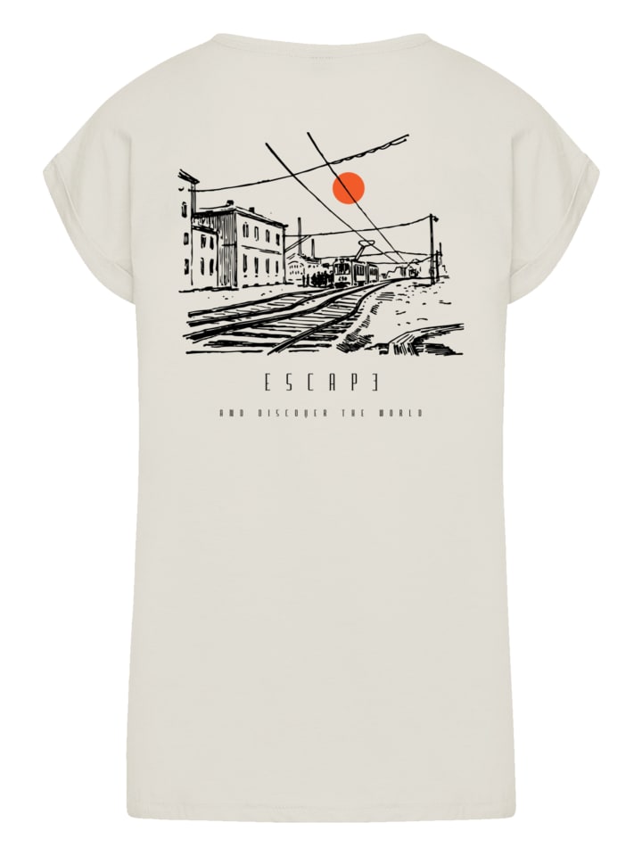 

Футболка с удлиненными плечами Откройте для себя мир с железнодорожной станцией в Уайтсэнде F4NT4STIC