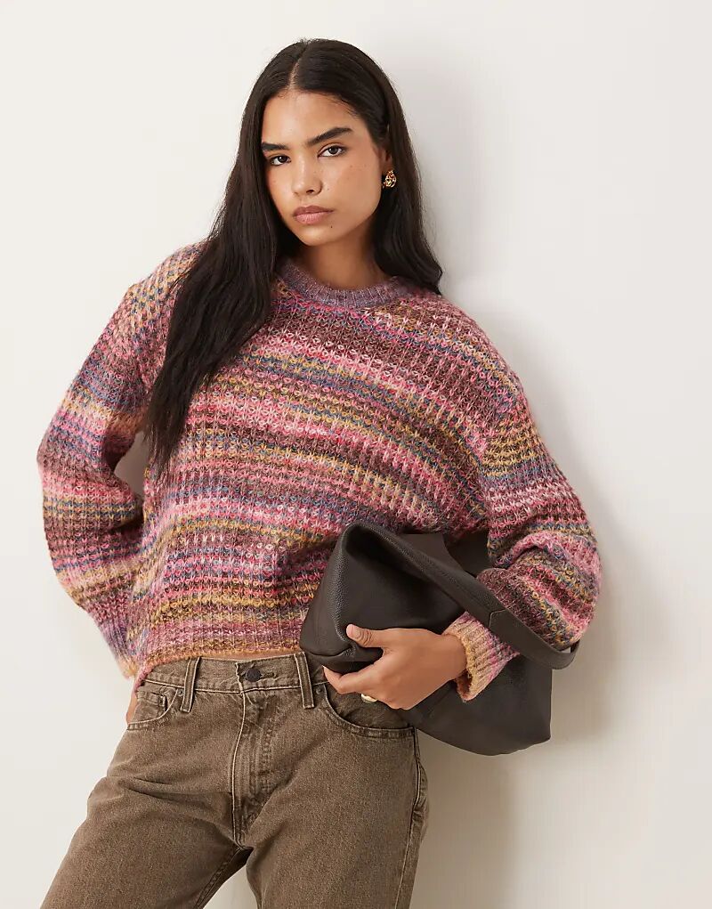 

Джемпер свободного кроя JJXX в цвете «космический дай» бордового цвета