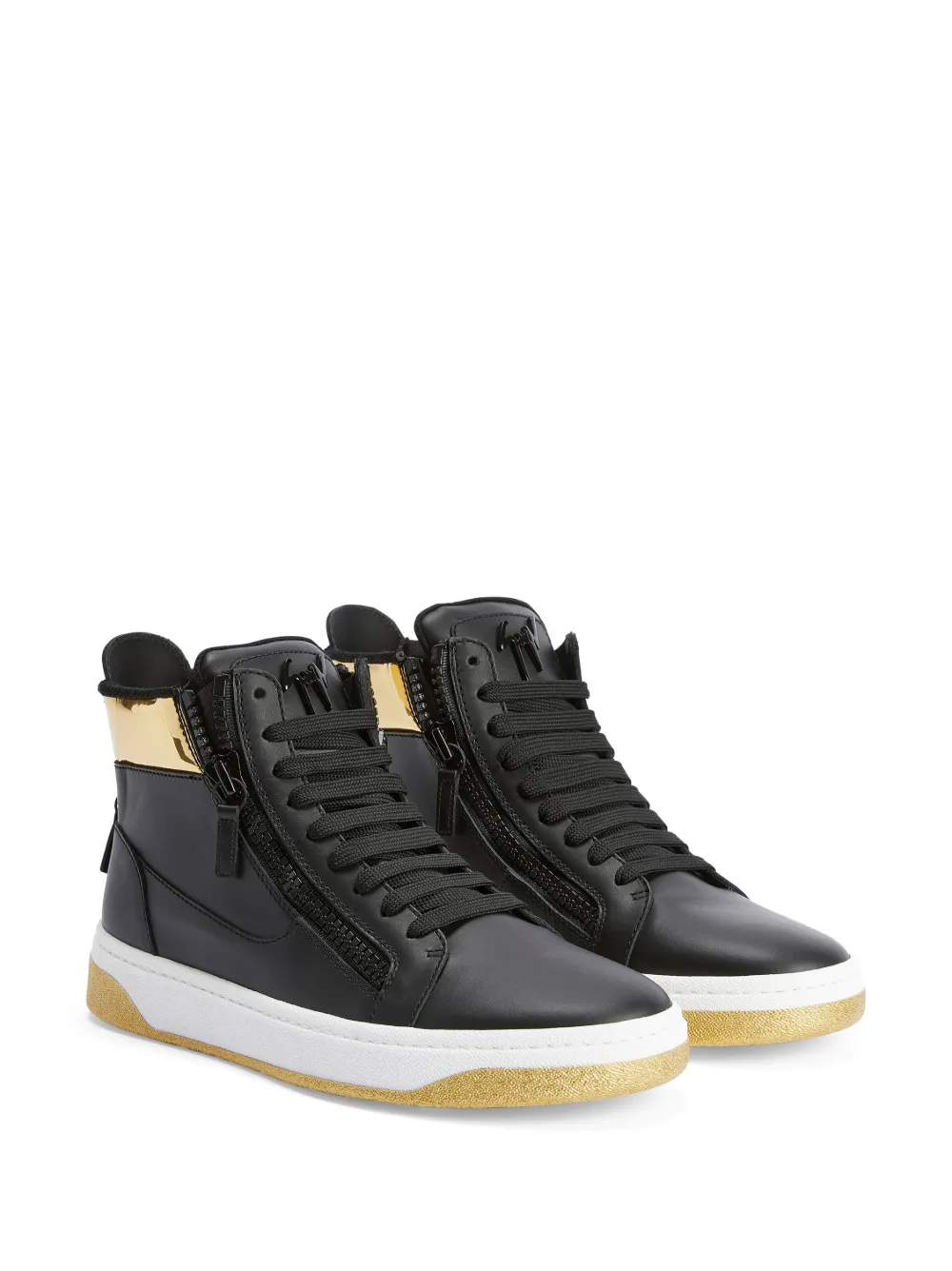 Высокие кроссовки с эффектом металлик Giuseppe Zanotti, черный — фото 2