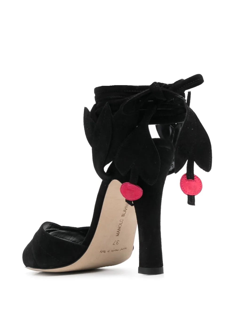 Босоножки Ossie 100 с открытым носком Manolo Blahnik, черный — фото 3