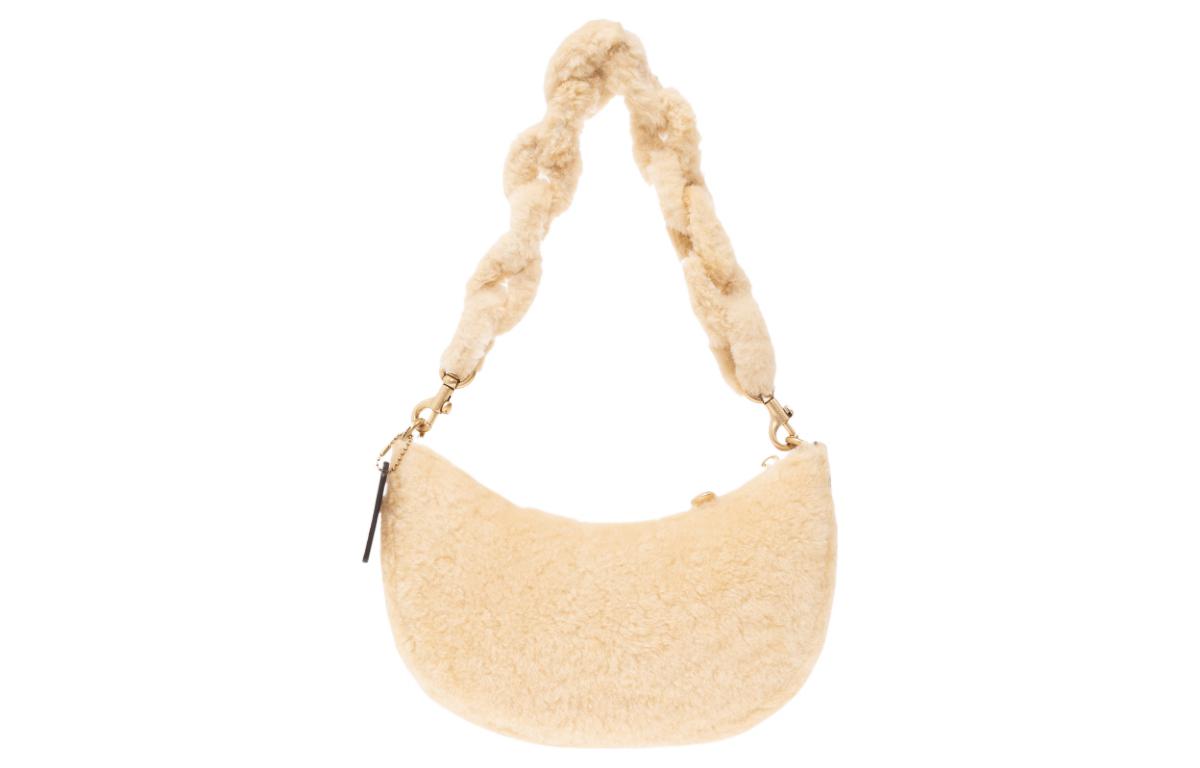 

Mira Fabric With Leather Dumpling Bag, Сумка, Средняя Сумка Через Плечо Женская Цвет Экрю COACH