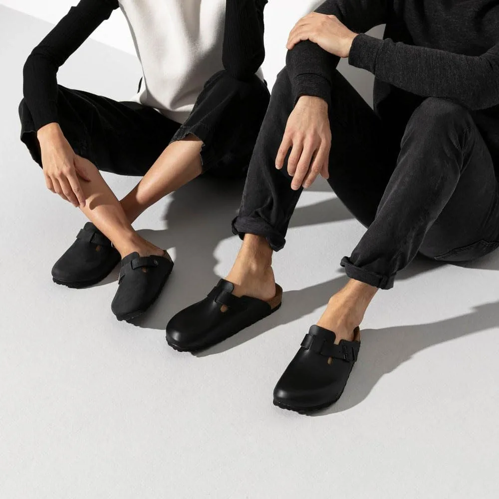 Шерстяные сабо и мюли Birkenstock Boston унисекс для взрослых, черный — фото 2