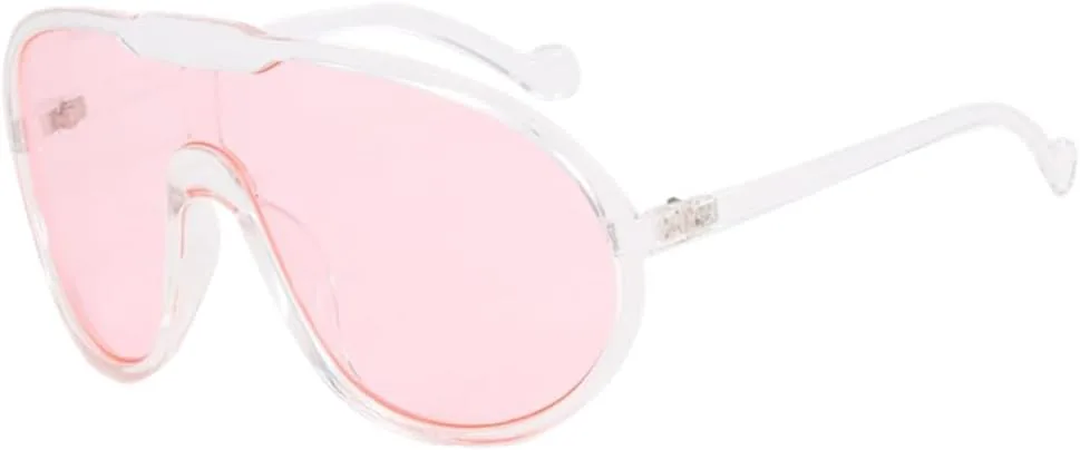 

2027 Панк-костюм, большие солнцезащитные очки для женщин, винтажные хип-хоп, большие солнцезащитные очки для мужчин, модные очки унисекс MTZJH, Clear Pink