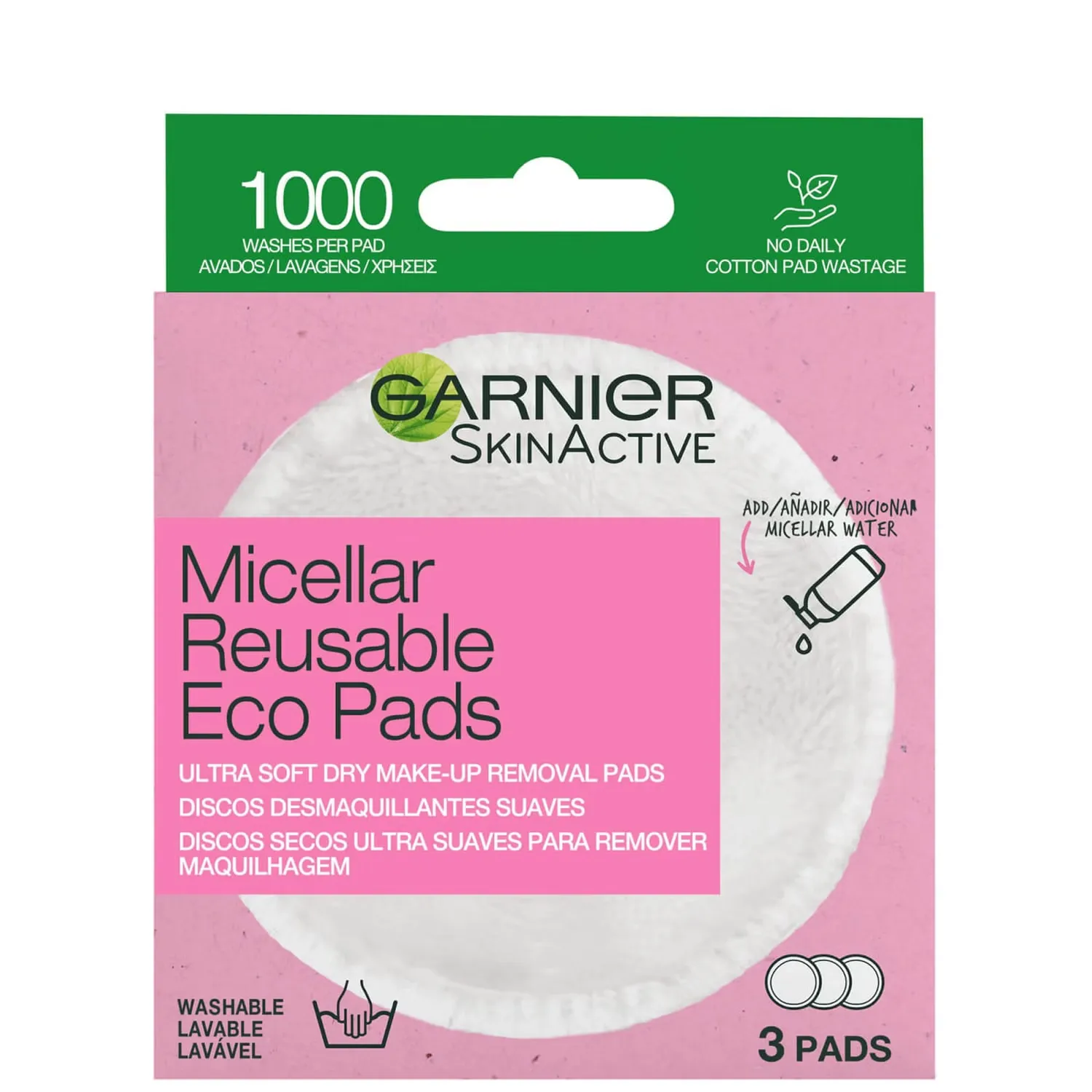 

Многоразовое средство для снятия макияжа Micellar Eco Pads. Garnier