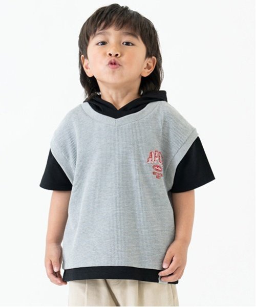 Лучшая многослойная толстовка с коротким рукавом And D.petitmain, Top Gray