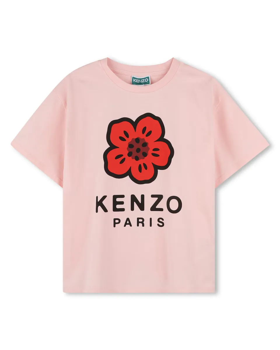 

Розовая футболка из хлопка Kenzo Kids, цвет Rosa