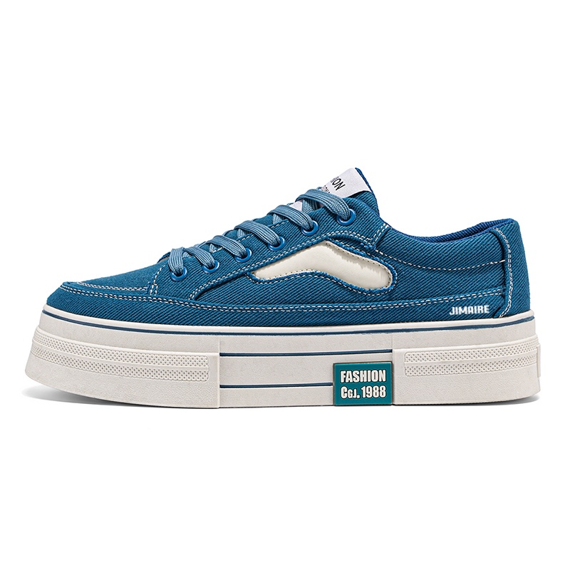 

King Jinmai Низкие мужские скейтерские кроссовки бежево-голубые, цвет Beige Blue