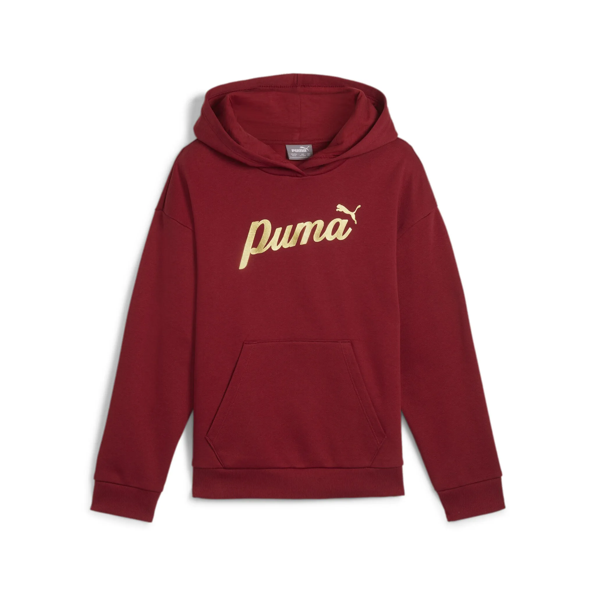 

Толстовка с капюшоном PUMA «ESS+ SCRIPT METALLIC HOODIE FL G», цвет Intense Red-gold foil