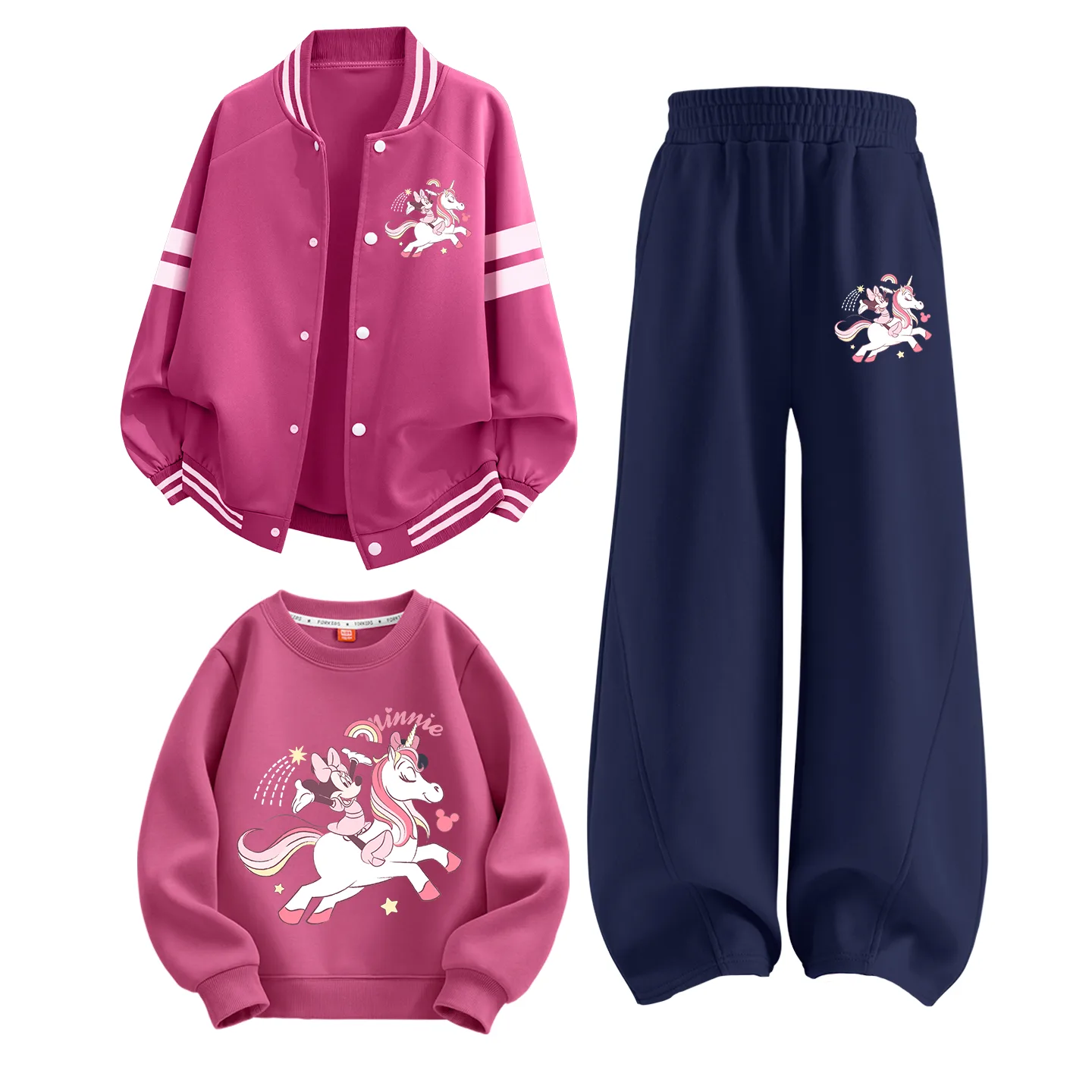 Детская повседневная спортивная футболка с круглым вырезом Disney, DiFeiMa K Rose Red+DiFeiMa K Light Heather Gray+DiFeiMa Berry Red — фото 4