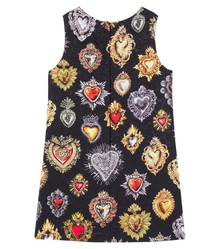 Платье из принтованного жаккарда Dolce&Gabbana Kids, Black — фото 4