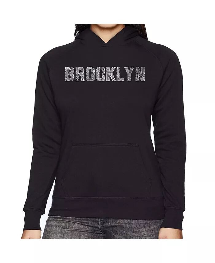 

Женская толстовка с капюшоном Word Art - Brooklyn Neighborhoods LA Pop Art, черный