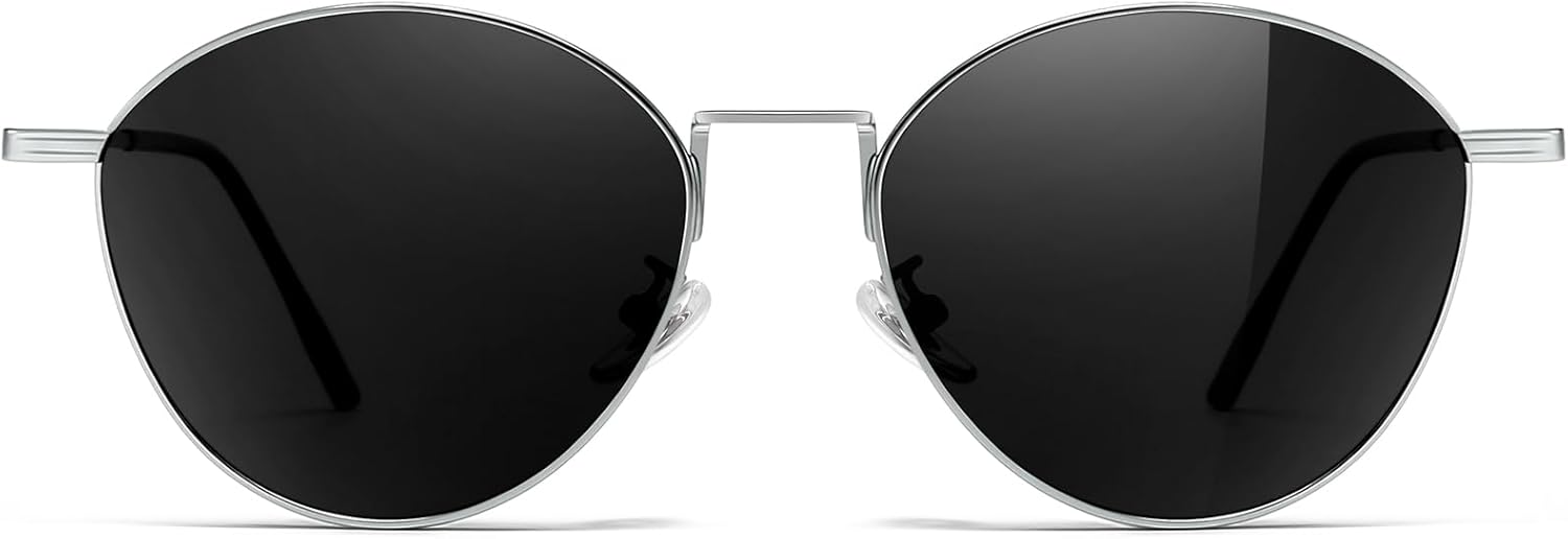 

Солнцезащитные очки SUNGAIT круглые, модные, поляризованные, женские, уникальный дизайн, ретро, ​​мужские, винтажные, классические, с защитой от УФ-излучения, Silver/Gray