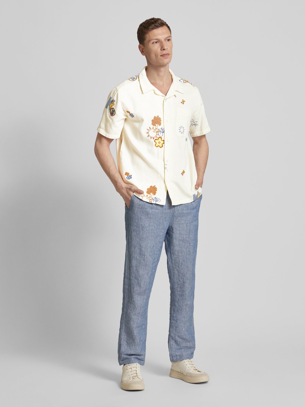 

Повседневная рубашка из чистого хлопка Knowledge Cotton Apparel, кремовый