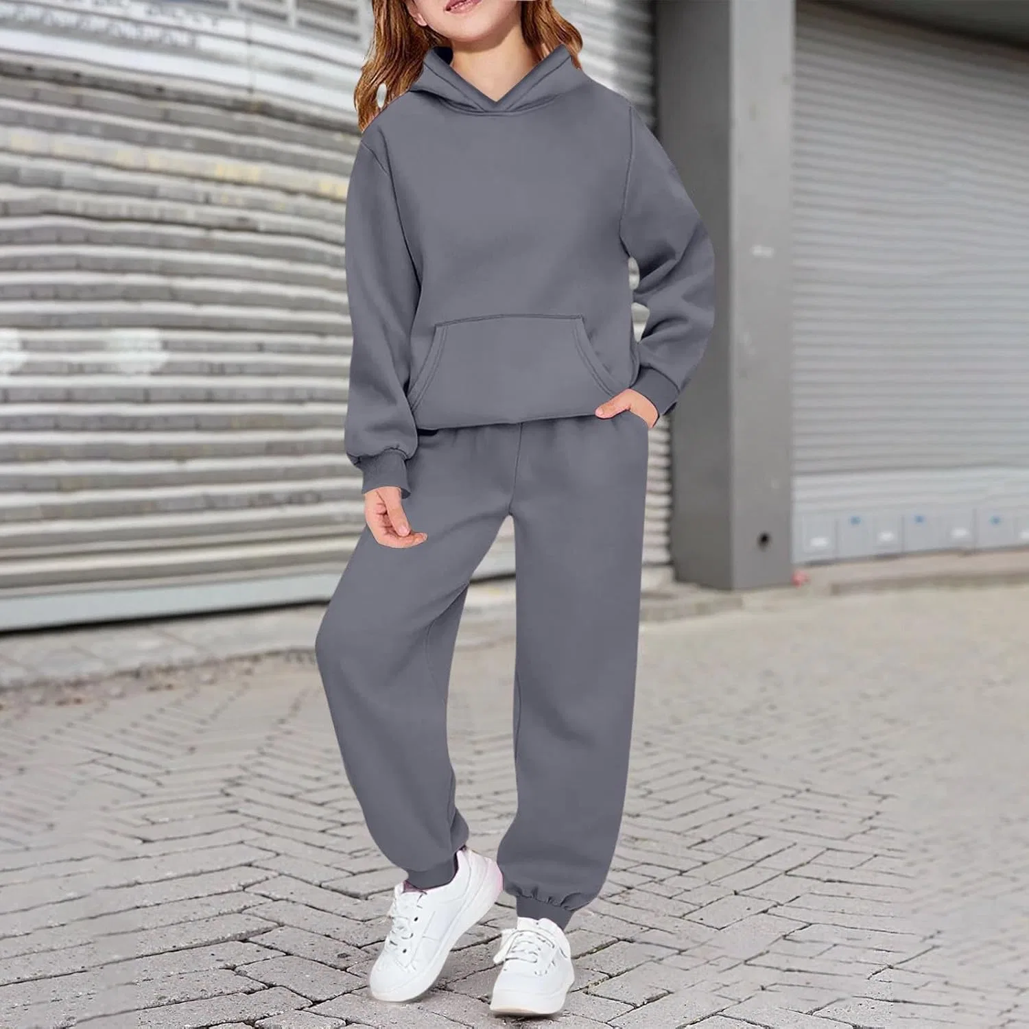 Детский спортивный костюм с принтом Brooklyn, 2 предмета, 01 Dark Gray — фото 2