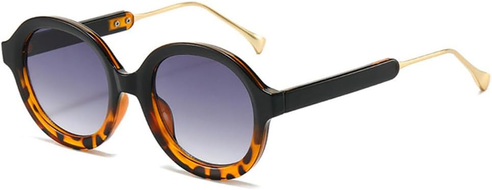 

Женские круглые солнцезащитные очки в стиле панк с градиентным леопардовым принтом и защитой от УФ-излучения UV400 для занятий спортом на открытом воздухе, бега и езды на велосипеде generic, Blackleopard-gray.