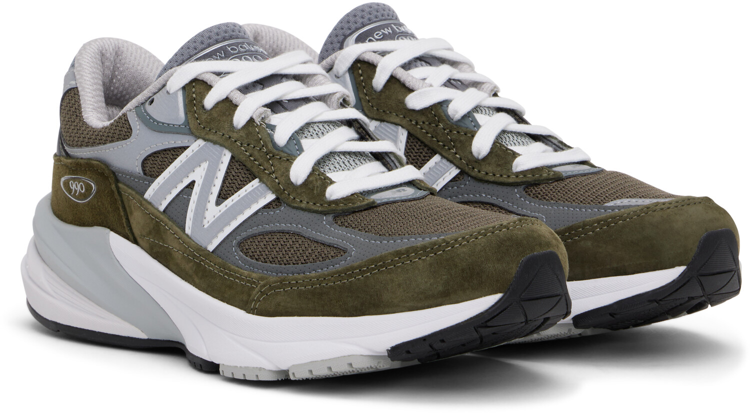 Кроссовки 990v6 зеленого и серого цвета, произведенные в США New Balance — фото 4