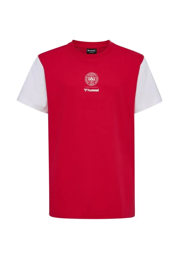 Футболка hummel dbu 26 fan красно-белая ss детская с принтом Hummel, Tango Red White