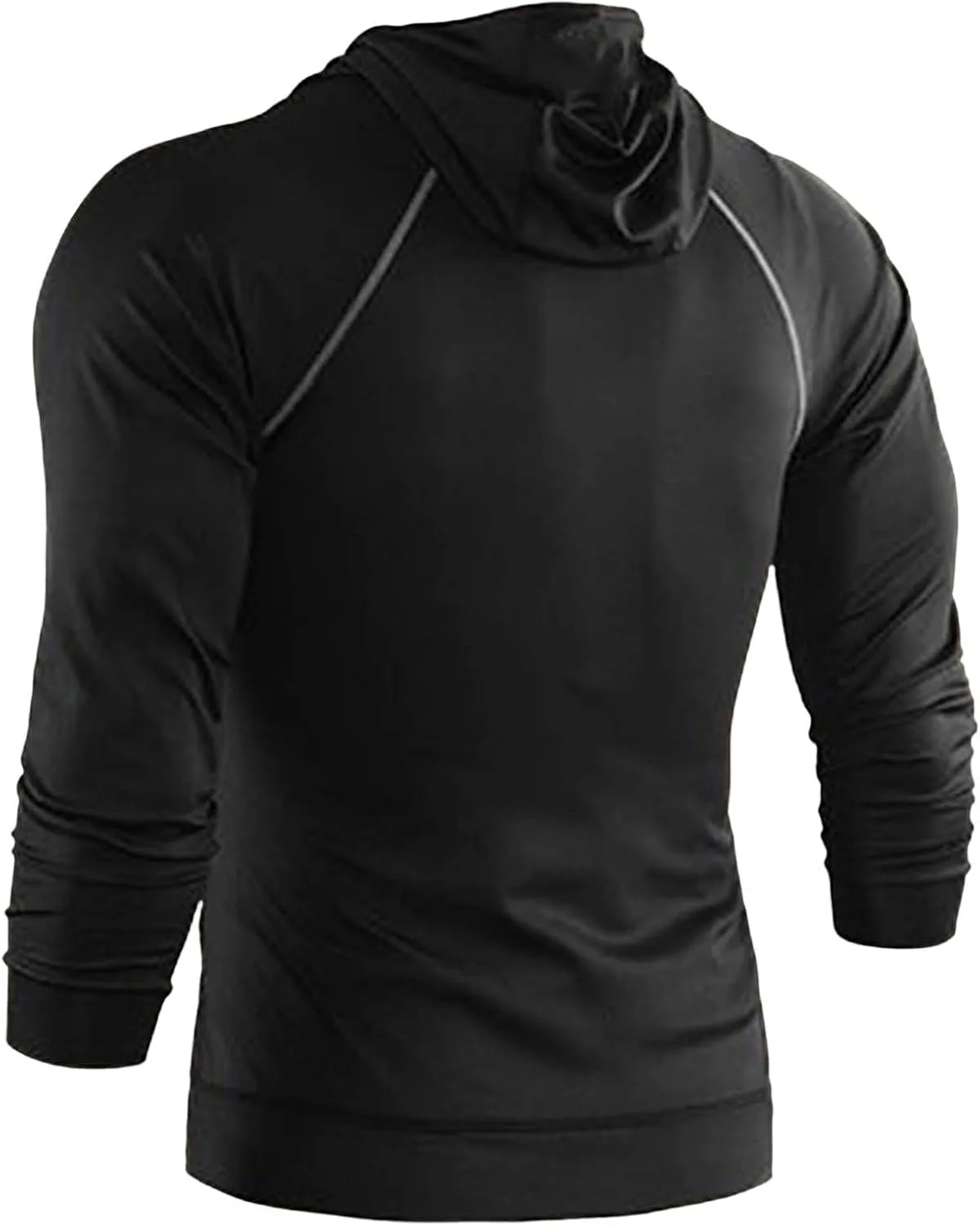 Мужская худи с длинным рукавом Quick Dry Stretch Slim Fit для тренировок — фото 3