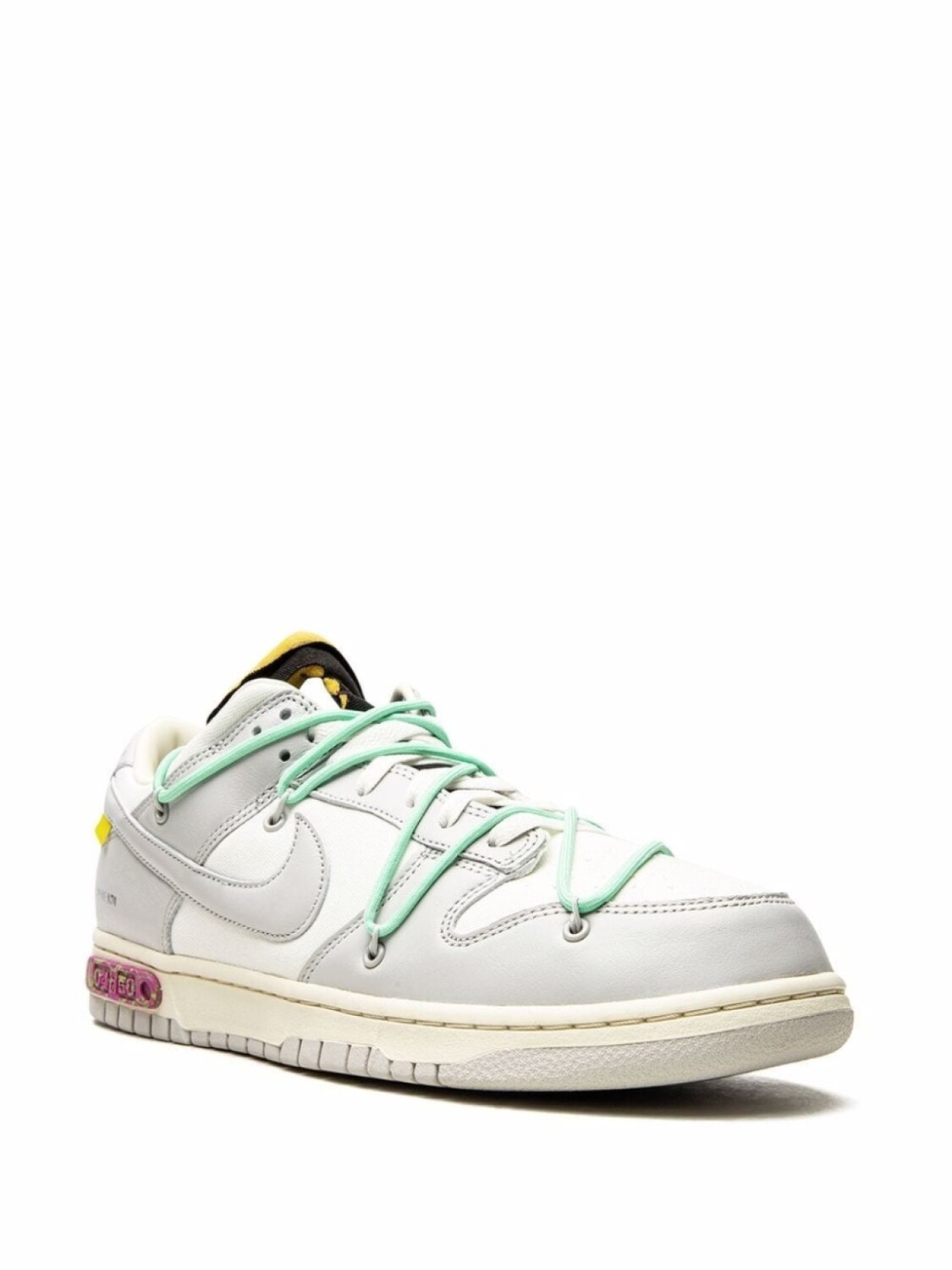 Кроссовки Nike х Off-White Dunk Low, серый/зеленый — фото 2