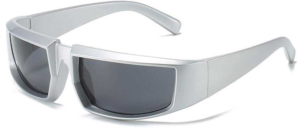 

Ретро-панк женские солнцезащитные очки, модные разноцветные зеркальные очки с защитой от УФ-излучения UV400, мужские очки для активного отдыха и вождения SKFGNX, Silver Gray